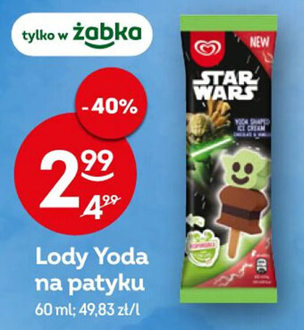 Żabka Algida Lody Yoda na patyku, 60ml oferta