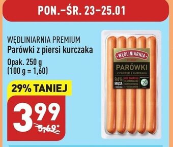 ALDI Wędliniarnia Premium Parówki z piersi kurczaka, opak. 250g oferta