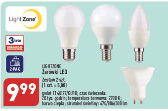 ALDI Lightzone żarówki LED 2szt oferta