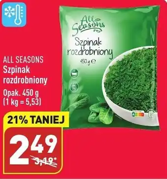 ALDI All Seasons Szpinak rozdrobniony, opak. 450g oferta