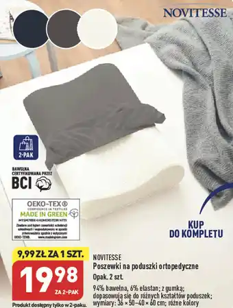 ALDI Novitesse Poszewki na poduszki ortopedyczne opak. 2szt. oferta