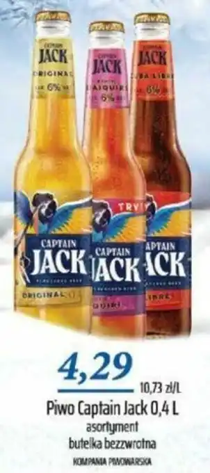 Społem Kompania Piwowarska Piwo Captain Jack 0,4 L asortyment, butelka bezzwrotna oferta