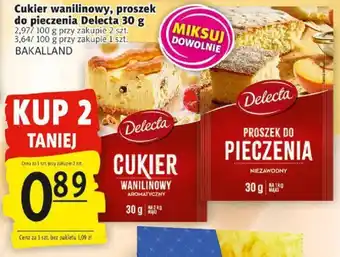 Prim Market Bakalland Cukier wanilinowy, proszek do pieczenia Delecta 30 g oferta