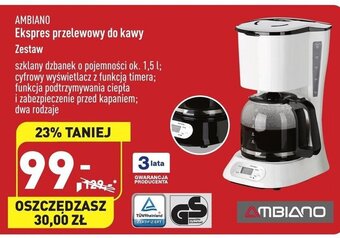 ALDI Ambiano Ekspres przelewowy do kawy oferta