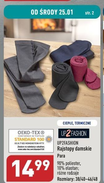 ALDI Rajstopy damskie 36/38 - 44/46 up2fashion oferta