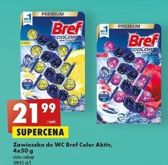 Biedronka Zawieszka do wc cytryna bref color aktiv (wcześniej blue active) oferta