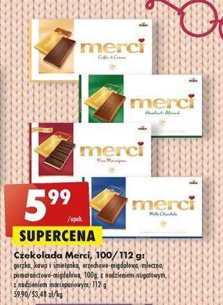 Biedronka Czekolada z kremem nugatowym storck merci oferta