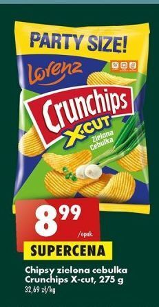Biedronka Chipsy zielona cebulka crunchips x-cut oferta