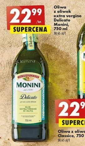 Biedronka Oliwa z oliwek extra vergine monini delicato oferta