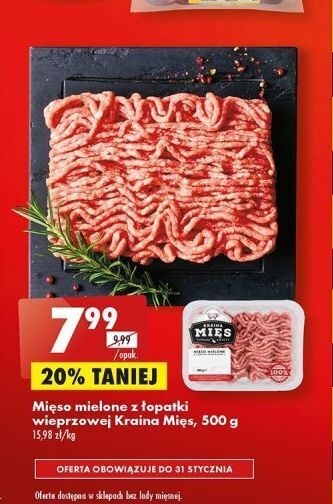 Biedronka Mięso mielone z łopatki wieprzowej kraina mięs oferta