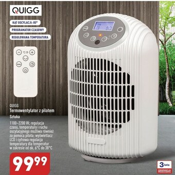 ALDI Termowentylator quigg oferta