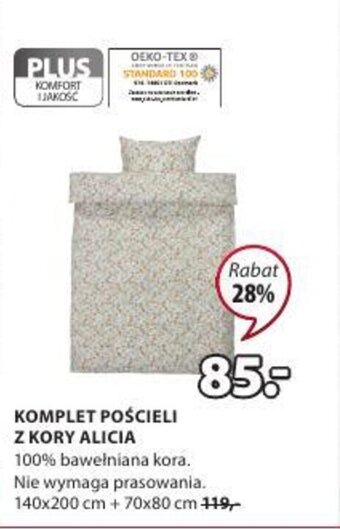 JYSK Alicia Komplet pościeli z kory 100% bawełniana kora. Nie wymaga prasowania 140x200cm + 70x80cm oferta