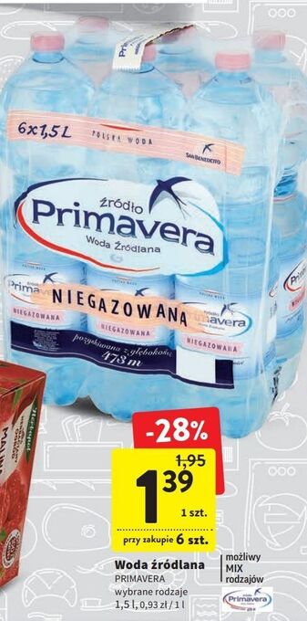 Intermarche Woda niegazowana primavera oferta
