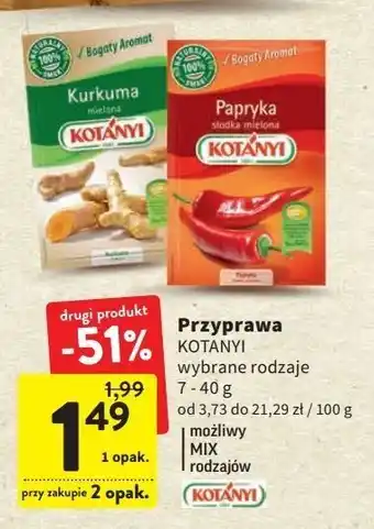 Intermarche Kurkuma mielona kotanyi oferta