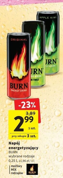 Intermarche Napój apple kiwi burn oferta