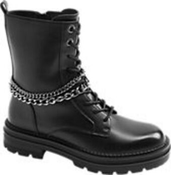 Deichmann Czarne botki damskie ozdobione łańcuszkami oferta