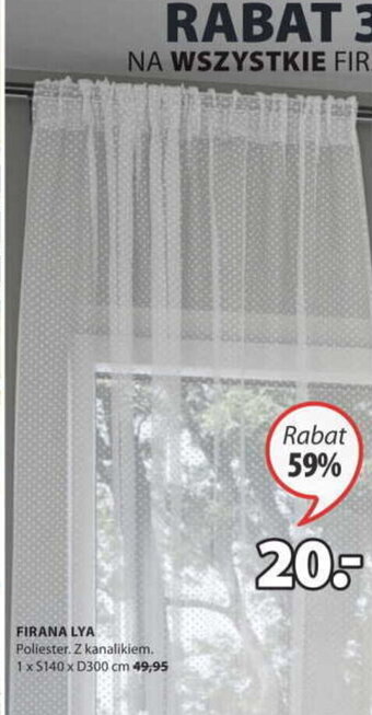 JYSK Firana Lya 1xS140xD300cm oferta