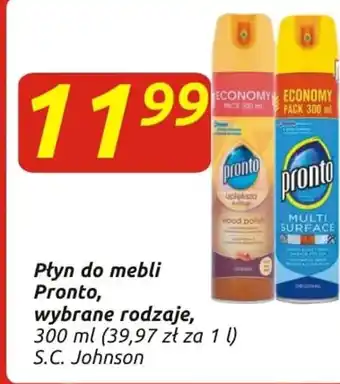 Społem S.C. Johnson Płyn do mebli Pronto, wybrane rodzaje 300 ml oferta