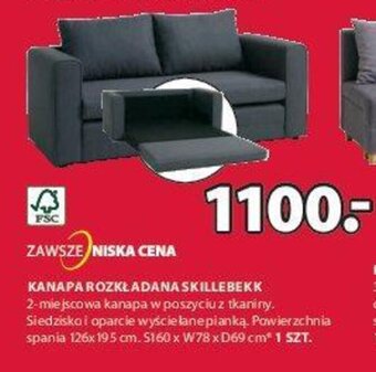 JYSK Kanapa Rozkładana Skillebekk oferta