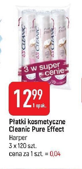E.Leclerc Płatki kosmetyczne pure effect okrągłe cleanic oferta