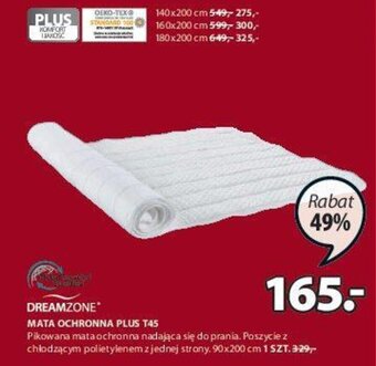 JYSK Dreamzone Mata ochronna Plus T45, Pikowana mata ochronna nadająca się do prania, Poszycie z chłodzącym poliestrem z jednej oferta