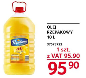 Selgros Popularny Olej rzepakowy 10l oferta