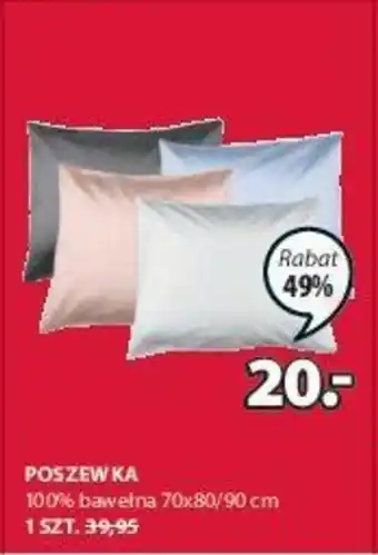 JYSK Poszewka 100% bawełniana 70x80/90, szt. oferta