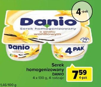 Carrefour Danio serek homogenizowany 4x130g oferta