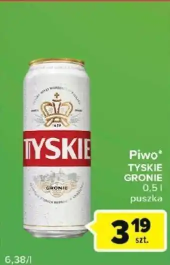 Carrefour Tyskie Gronie Piwo 0,5l puszka oferta