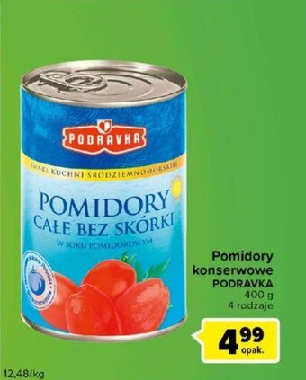 Carrefour Podravka pomidory konserwowe 400g oferta