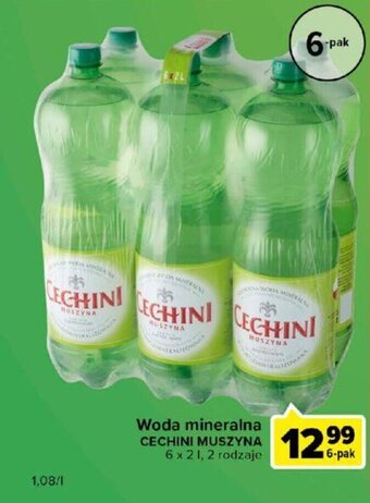 Carrefour Cechini Muszyna woda mineralna 6x2l oferta