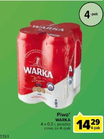 Carrefour Warka piwo 4x0,5l oferta