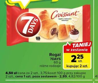 Carrefour Express Croissant z nadzieniem o smaku kakaowym 7 days oferta