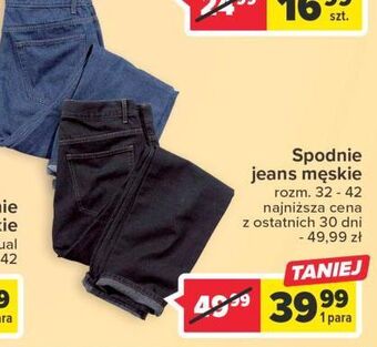 Carrefour Spodnie jeans męskie 32-42 oferta