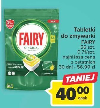 Carrefour Tabletki do zmywarek lemon fairy all in 1 oferta