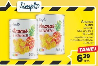 Carrefour Ananas w kawałkach simpl oferta