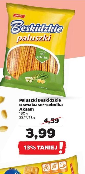 Netto Paluszki z serem i cebulą aksam beskidzkie oferta