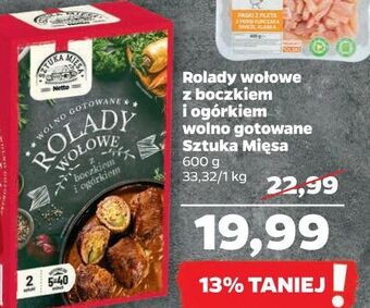 Netto Rolady wołowe z boczkiem i ogórkiem wolno gotowane sztuka mięsa netto oferta