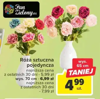 Carrefour PanZielony.eu Róża sztuczna pojedyncza wys. 65cm oferta