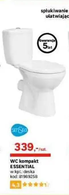 Leroy Merlin Senseo WC kompakt ESSENTIAL w kpl. deska oferta