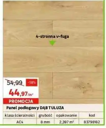 Leroy Merlin Panel podłogowy dąb tuluza grubość 8mm opakowanie 2,397 m2 oferta