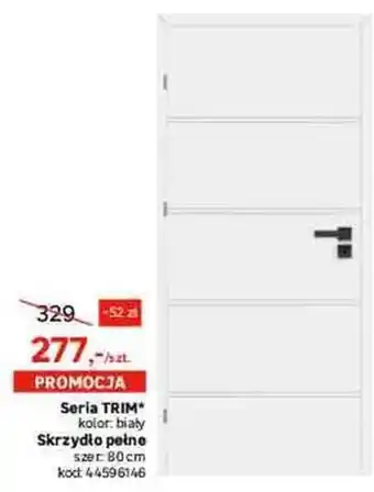 Leroy Merlin Seria TRIM kolor: biały skrzydło pełne szer: 80 cm oferta