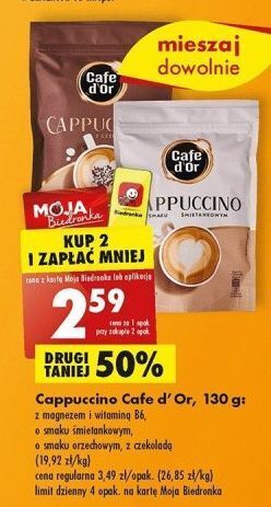 Biedronka Cappuccino orzechowe cafe d'or oferta