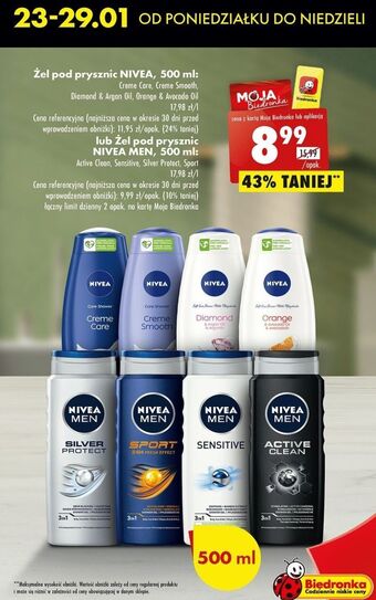 Biedronka Zel pod prysznic nivea creme smooth oferta