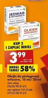 Biedronka Olejek z jedwabiem i witaminą a bioelixire oferta