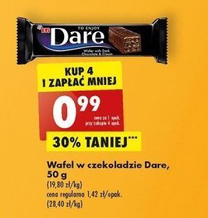 Biedronka Wafelek w ciemnej czekoladzie eti dare oferta