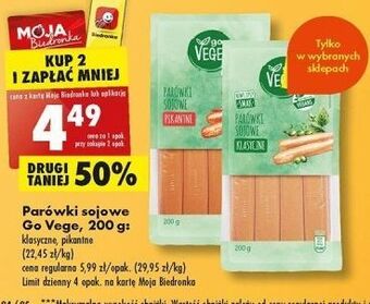 Biedronka Parówki sojowe classic govege oferta