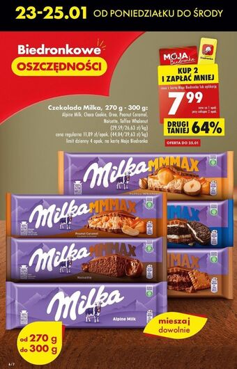 Biedronka Czekolada oreo milka mmmax oferta
