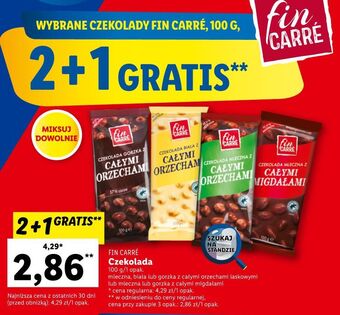 Lidl Czekolada biała z całymi orzechami laskowymi fin carre oferta