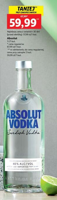 Lidl Wódka absolut vodka oferta